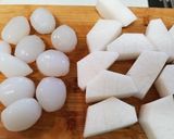 大根と玉こんにゃくの煮物✰︎作り方1写真