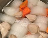 鯖の味噌煮缶 根菜の煮物作り方3写真