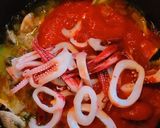 あさりとボイルイカのトマトスパゲティ作り方5写真