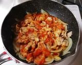 豚こまトマトソースパスタ作り方6写真