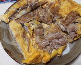 半端に残った卵と豚バラ肉でとんぺい焼き作り方11写真
