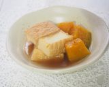 かぼちゃと絹揚げの煮物♪カレー風味！作り方5写真