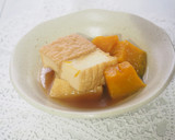 かぼちゃと絹揚げの煮物♪カレー風味！作り方5写真
