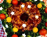 レンジでリースハンバーグ　クリスマス作り方8写真