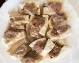 全てレンジ肉詰め豆腐餃子風ドーム蒸し作り方6写真