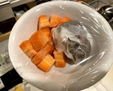 里芋とにんじんのかき玉味噌汁作り方2写真