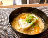 里芋とにんじんのかき玉味噌汁作り方6写真