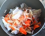 白菜とベーコンの豆乳スープ作り方6写真