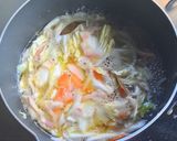 白菜とベーコンの豆乳スープ作り方8写真