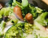 ブロッコリー＆ソーセージのチーズ豆乳鍋作り方3写真