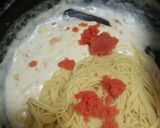 秋鮭と白菜とからし明太子のクリームパスタ作り方5写真