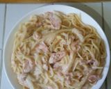 秋鮭と白菜とからし明太子のクリームパスタ作り方6写真