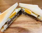 もち麦入りパティてりやき月見ホットサンド作り方5写真