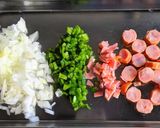 ウィンナーとピーマンのケチャップライス作り方1写真
