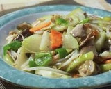 はやと瓜と油揚げの炒め物作り方16写真