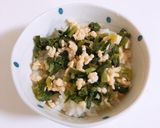 【離乳食】栄養満点♪小松菜と鶏ひき肉丼作り方5写真