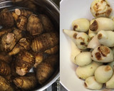 豚バラ肉と舞茸と里芋の赤ワイン・トマト煮作り方1写真