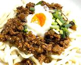 親子と秋なす麻婆うどん作り方8写真