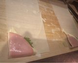 ハムチーズ大葉の三角巻き☘️作り方5写真