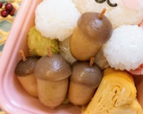 秋 どんぐりを持つウサギちゃん 弁当作り方4写真