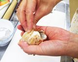ゆで卵と干し柿の天ぷら作り方5写真