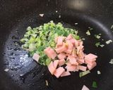 ネギとハムと卵の炒飯作り方4写真