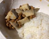 さばの味噌煮のたれを使って納豆里芋作り方4写真