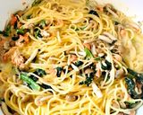 鮭と冷凍ほうれん草きのこの豆乳パスタ作り方6写真