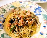 鮭と冷凍ほうれん草きのこの豆乳パスタ作り方7写真