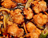 唐揚げの卵とじ丼作り方2写真