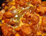 唐揚げの卵とじ丼作り方3写真