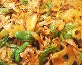 フライパン1つでポークチャップ風丼♥゛作り方8写真