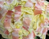 鍋材料の野菜達で☆豚バラのレンジ重ね蒸し作り方5写真