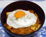豚キャベツの炒めカレー丼作り方10写真