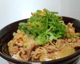 美味しくカサ増し♪きのこ牛丼／時々on卵作り方9写真