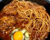 煮込みハンバーグパスタ(残り物リメイク)作り方4写真