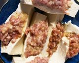 肉詰め豆腐餃子風と野菜のレンジ酒蒸し作り方10写真
