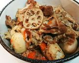 豚肩ロースと根菜のにんにくだれ煮込み作り方5写真