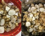 菊芋の鶏そぼろ道明寺餡かけ・生姜風味作り方1写真