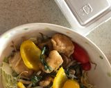 納豆と鶏の酢豚風ご飯作り方1写真