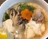 やまと芋とレモンで食べる☆牡蠣と鶏肉の鍋作り方9写真