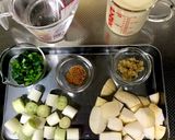 かぶと長ねぎのしょうが豆乳スープ作り方1写真