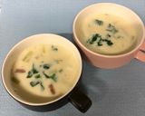 かぶと長ねぎのしょうが豆乳スープ作り方4写真