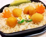 玄米栗入りご飯 中学生 秋弁当 詰め方作り方2写真
