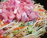 豚肩ロースと野菜の塩炒めスパゲッティ作り方4写真