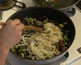 野沢菜の簡単ペペロンチーノ～白身魚のせ～作り方7写真