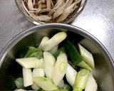 ポカポカ●焼きねぎと牛蒡・薄揚げの味噌汁作り方1写真