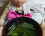 リカちゃん♡枝豆と水菜のお吸い物作り方10写真