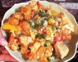 ミニトマト大量消費!卵と鶏肉の中華炒め作り方5写真