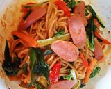 ﾅﾎﾟﾘﾀﾝ風焼そば(レンジ簡単)作り方5写真